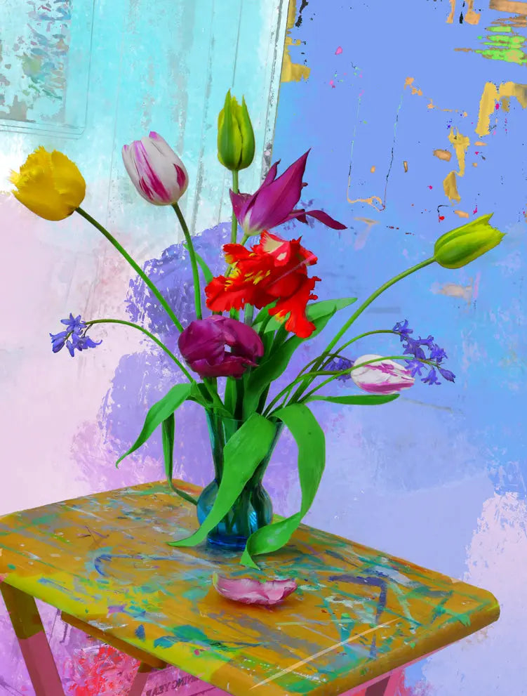 Artists Flowers - JG Contemporary  Barbara Mullarney Wright Original Art