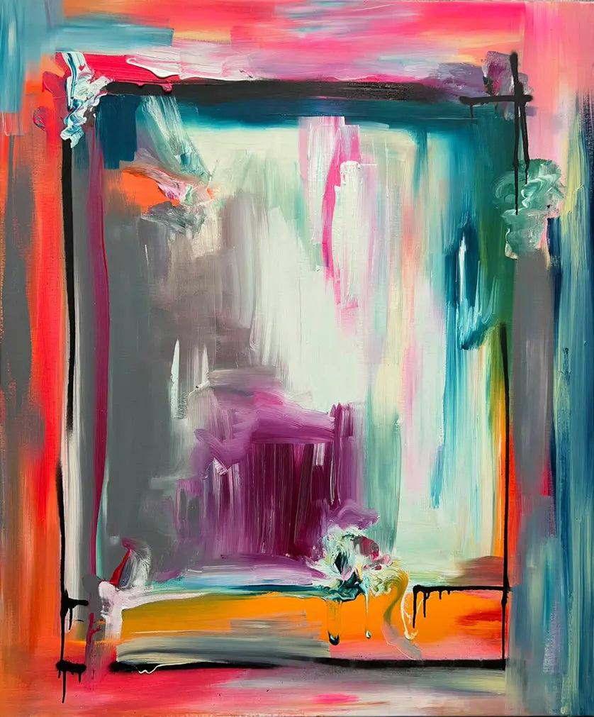 Pink Moon - JG Contemporary  Jake Andrew Original Art on canvas