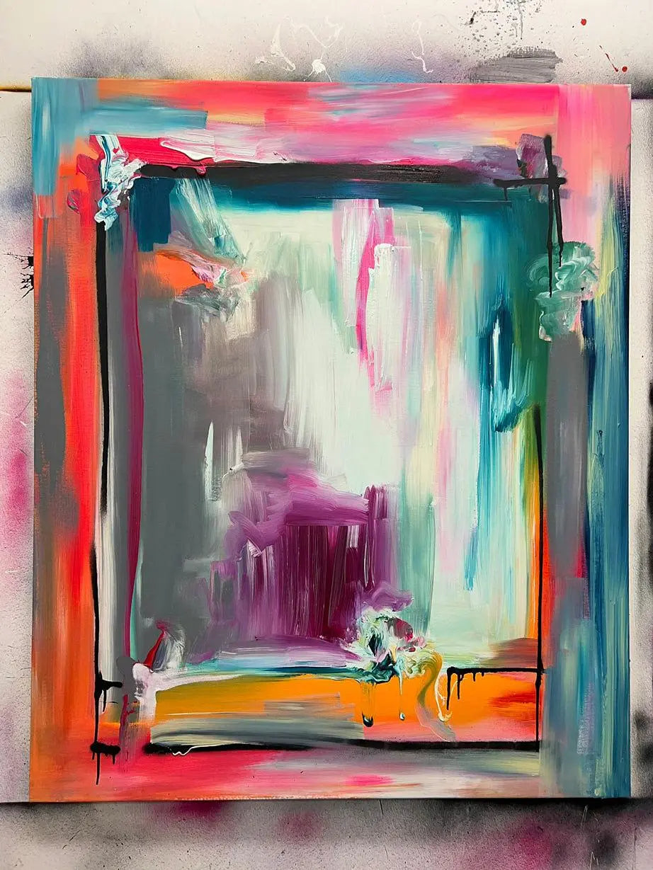 Pink Moon - JG Contemporary  Jake Andrew Original Art on canvas